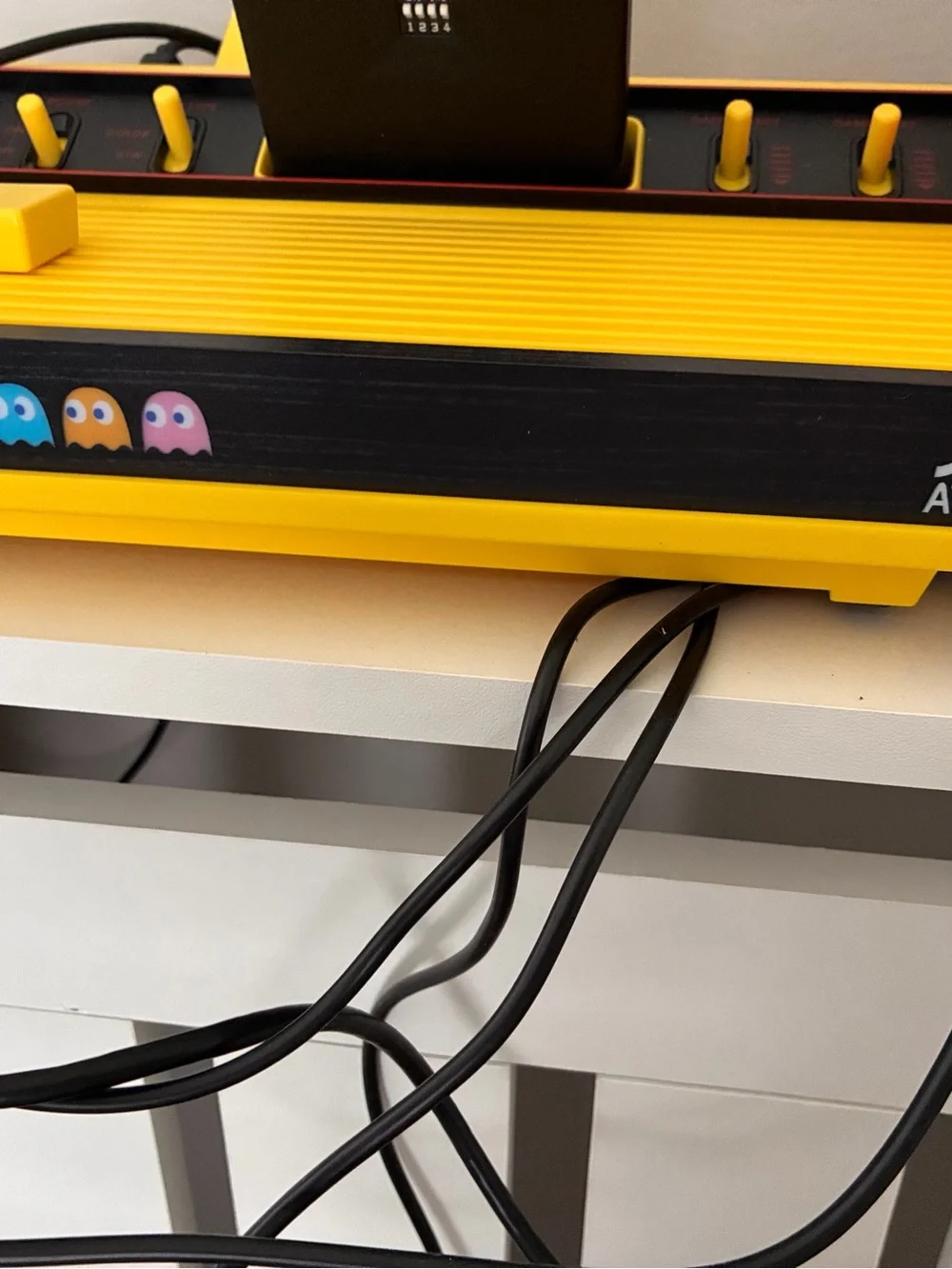 Atari Classic Home Console in Yellow with Wired Joystick  Pac-Man edition game